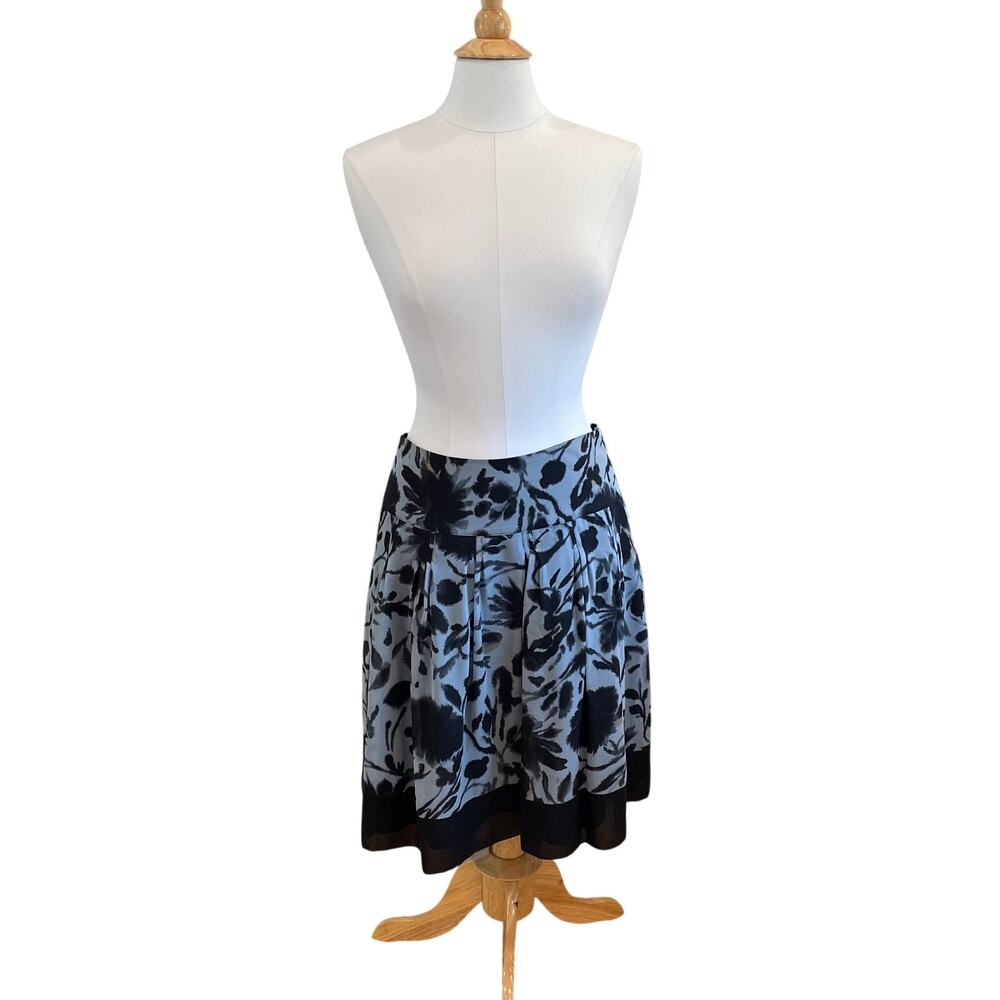 The Limited Dark Floral A-Line Silk Skirt, Y2K, Whimsigoth, Size 4